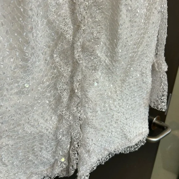 Frank Usher size 12 sequin lace effect blazer NWOT shoulder pads! Fits smaller!! - Picture 6 of 16